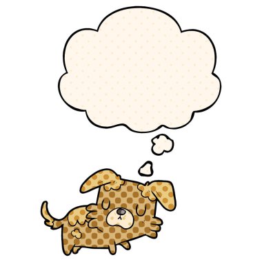 çizgi film köpek ve çizgi roman tarzında düşünce balonu