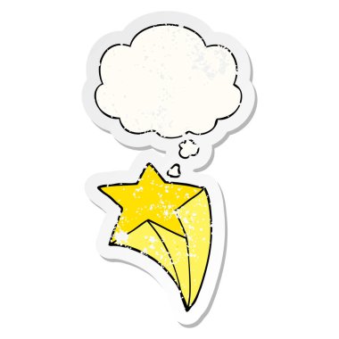 çizgi film çekim yıldız ve sıkıntılı yıpranmış st olarak kabarcık düşünce