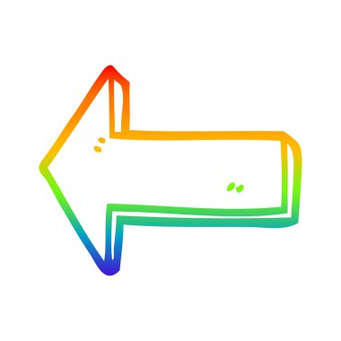 gökkuşağı degrade çizgi çizim karikatür yönveren ok