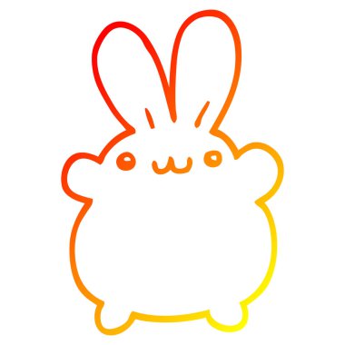 sıcak degrade çizgi çizim karikatür tavşan