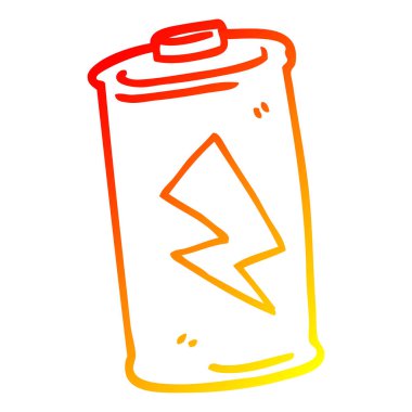 sıcak degrade çizgi çizim karikatür pil