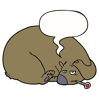 karikatür ayı ve boğaz kafa ve konuşma balonu