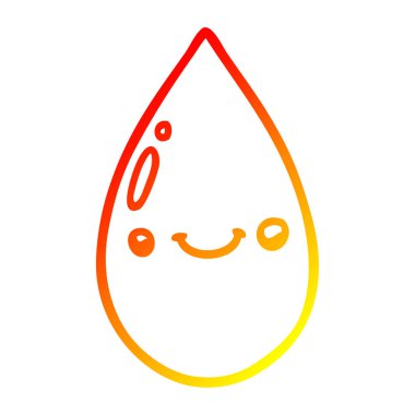 sıcak degrade çizgi çizim karikatür sevimli yağmur damlası