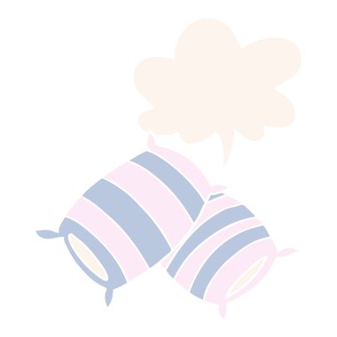 retro tarzı karikatür yastık ve konuşma balonu