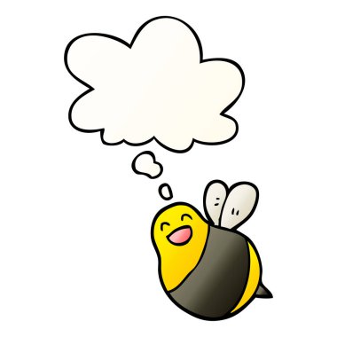 çizgi film arı ve pürüzsüz degrade tarzında düşünce balonu