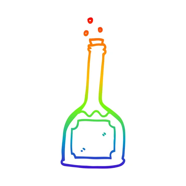 Gradient arc-en-ciel ligne dessin dessin potion magique — Image vectorielle