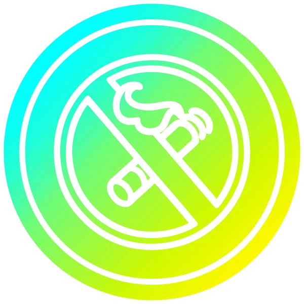 Circulaire interdisant de fumer dans le spectre des gradients froids — Image vectorielle