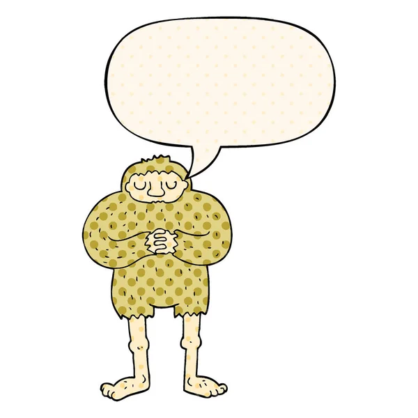 Pie grande de dibujos animados y burbuja del habla en estilo de cómic — Vector de stock