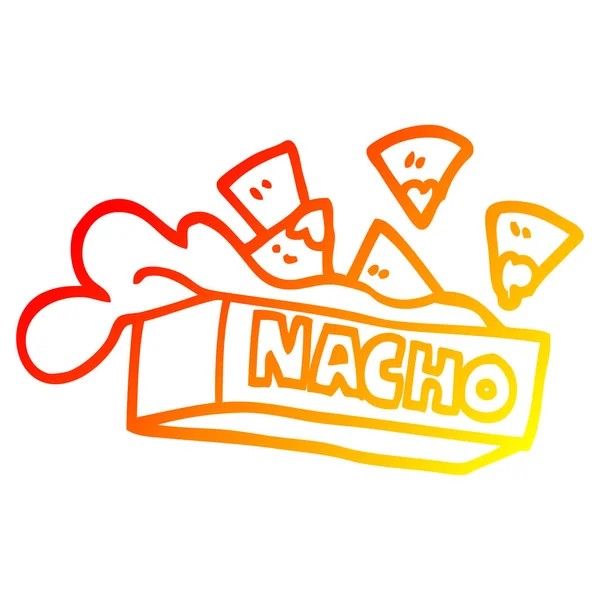 Warme Gradientenlinie Zeichnung Cartoon-Nacho-Box — Stockvektor