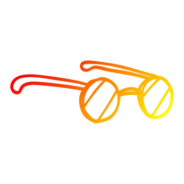 Línea de gradiente caliente dibujo dibujos animados gafas — Archivo Imágenes Vectoriales