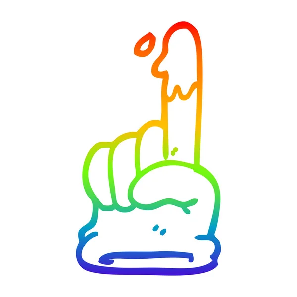 Regenboog gradiënt lijntekening cartoon medische handschoen — Stockvector