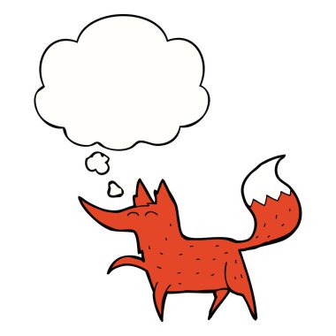 karikatür tilki ve düşünce balonu