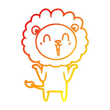 sıcak degrade çizgi çizim gülen aslan karikatür shoul silkme