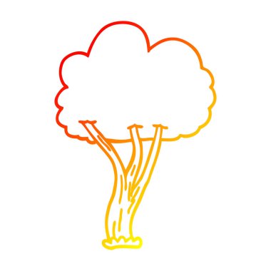 sıcak degrade çizgi çizim karikatür çiçeklenme ağacı