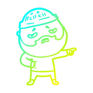 degrade çizgi karikatür insan sakal soğuk