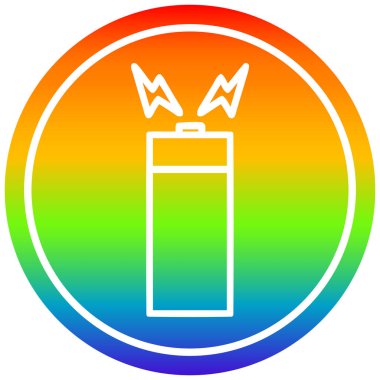 gökkuşağı spektrumunda pil dairesel