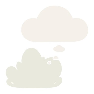 retro tarzında karikatür bulut ve düşünce balonu