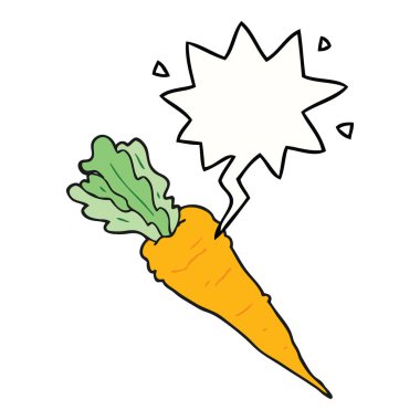 karikatür havuç ve konuşma balonu