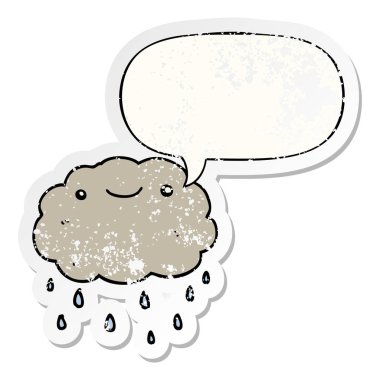 karikatür bulut ve konuşma balonu sıkıntılı etiket