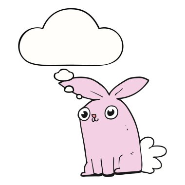 karikatür tavşan tavşan ve düşünce balonu