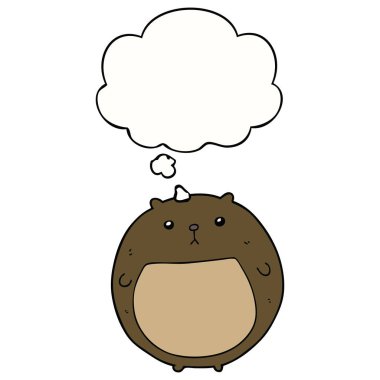 karikatür ayı ve düşünce balonu