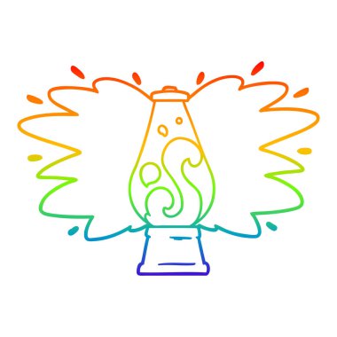 gökkuşağı gradyan çizgi çizim karikatür retro lav lambası