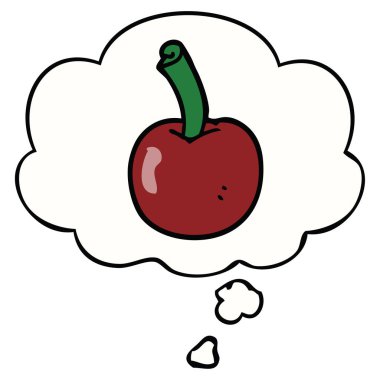 karikatür kiraz ve düşünce balonu