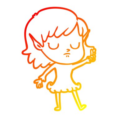 degrade çizgi karikatür kız sıcak