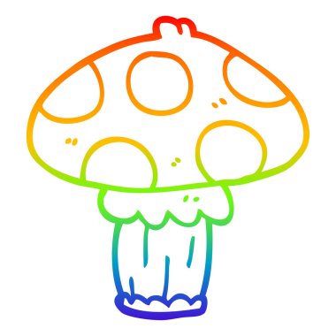 gökkuşağı gradyan çizgi çizim karikatür toadstool