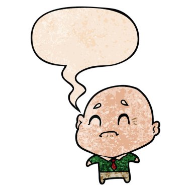 retro doku tarzında karikatür yaşlı adam ve konuşma balonu