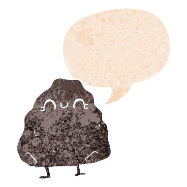 retro dokulu tarzda karikatür rock ve konuşma balonu