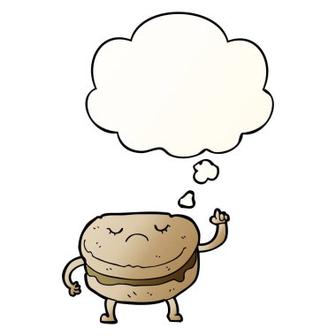 karikatür bisküvi ve pürüzsüz degrade tarzında düşünce balonu