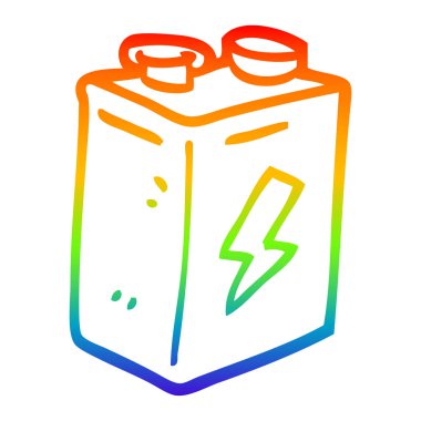 gökkuşağı degrade çizgi çizim karikatür pil