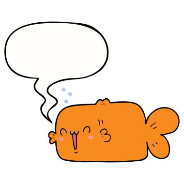 karikatür balık ve konuşma balonu