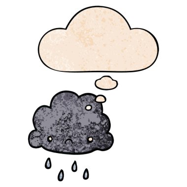 karikatür fırtına bulut ve grunge doku desen düşünce balonu