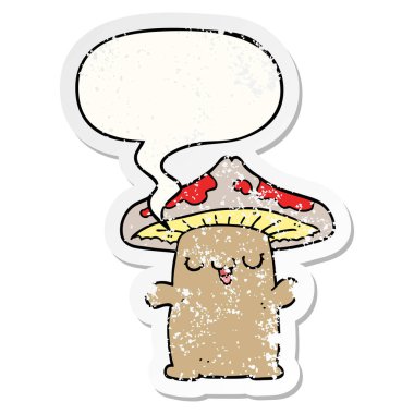 çizgi film mantar yaratık ve konuşma kabarcık