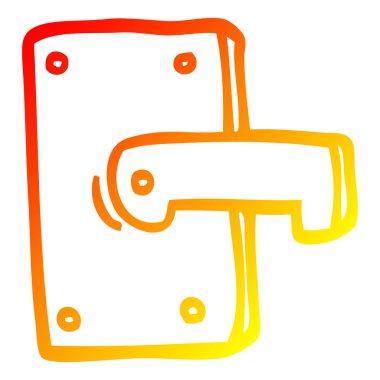 sıcak degrade çizgi çizim karikatür metal kapı kolu