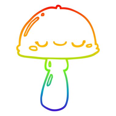 gökkuşağı gradyan çizgi çizim karikatür mantar