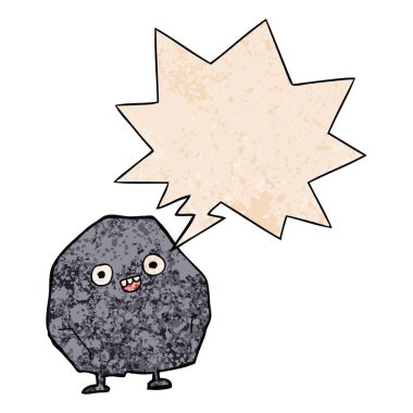 retro doku tarzında karikatür rock ve konuşma balonu