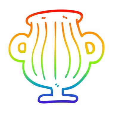 gökkuşağı gradyan çizgi çizim karikatür altın vazo