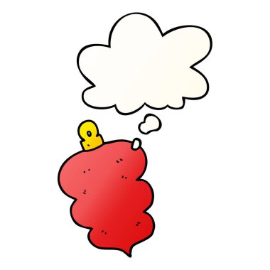 karikatür noel bauble ve pürüzsüz degrade s düşünce balonu