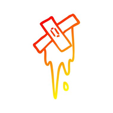 sıcak degrade çizgi çizim karikatür kesim ve yapıştırma sıva