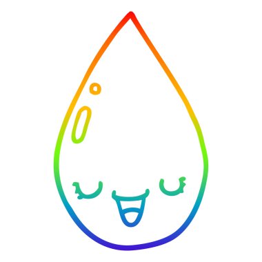 gökkuşağı gradyan çizgi çizim karikatür yağmur damlası