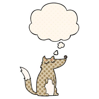 çizgi film kurt ve çizgi roman tarzında düşünce balonu