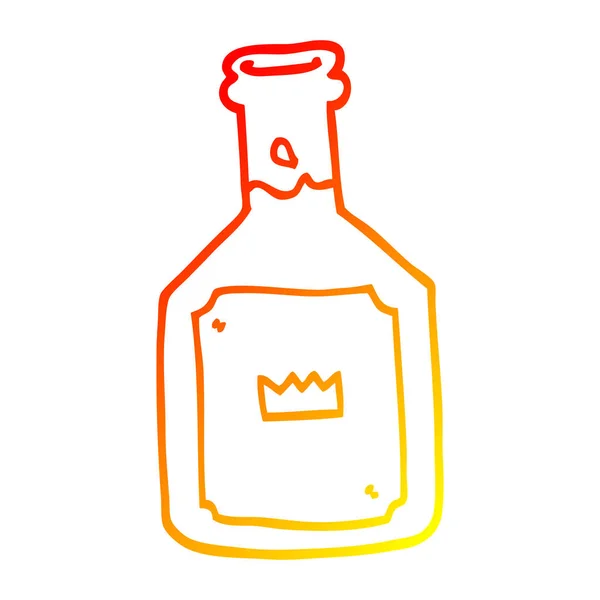 Warme Gradientenlinie Zeichnung Karikatur alkoholisches Getränk — Stockvektor