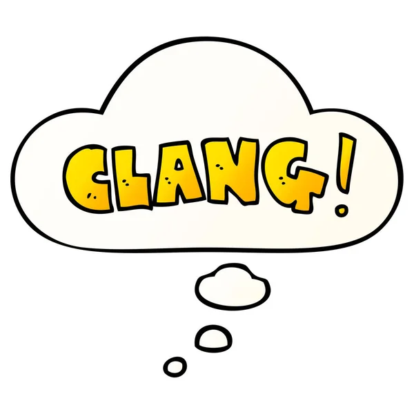 Cartoon woord clang en dacht bubble in gladde gradiënt stijl — Stockvector