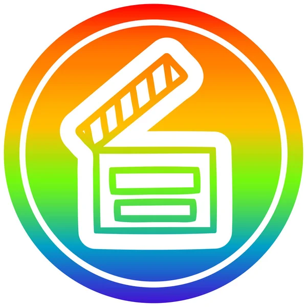 电影拍板圆在彩虹光谱 — 图库矢量图片