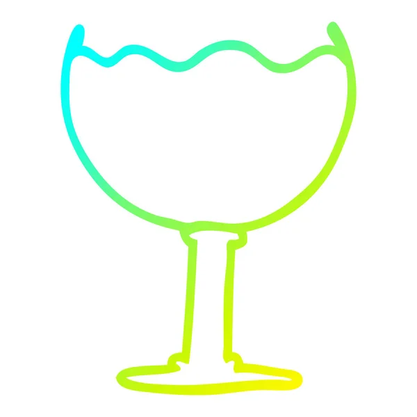 Κρύα γραμμή ντεγκραντέ σχέδιο γυαλί κινουμένων σχεδίων ποτό — Διανυσματικό Αρχείο