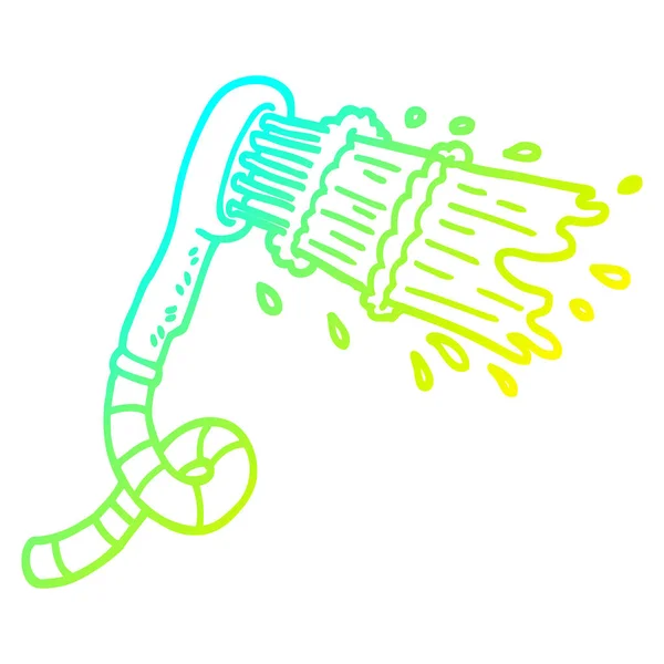 Linea gradiente freddo disegno soffione doccia cartone animato — Vettoriale Stock