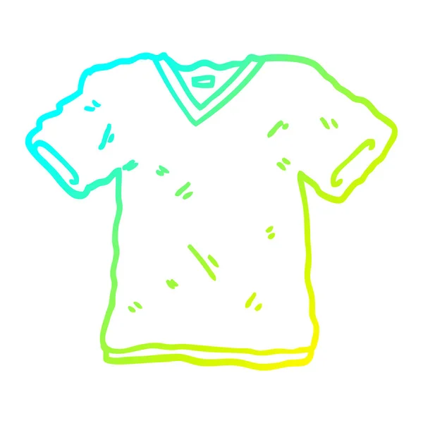 Gradient Koszulka linia kreskówka na zimno rysunek — Wektor stockowy